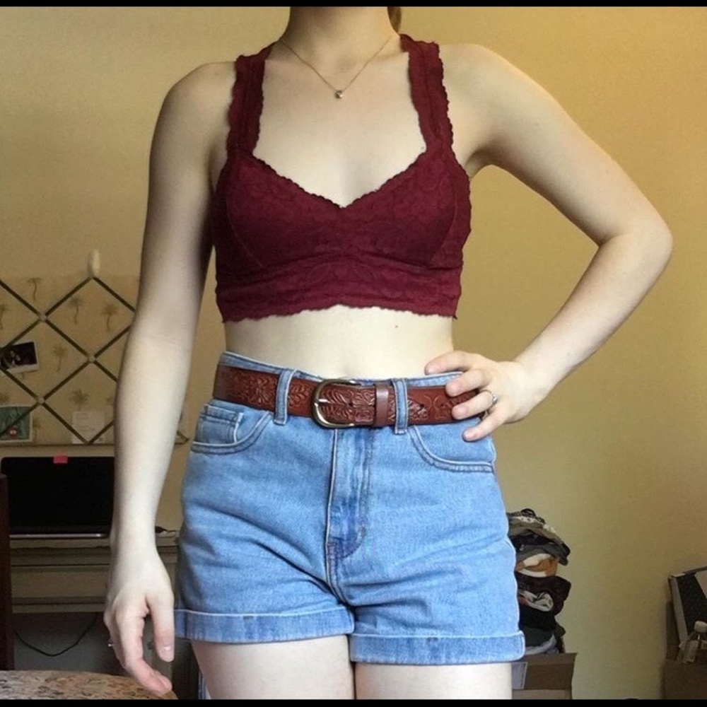 Maroon / red cute lacy bralette